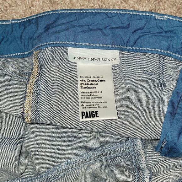 Paige Jeans Womens Size 27 Blue Jimmy Jimmy Skinny Patchwork Casual Denim - Picture 6 of 7
